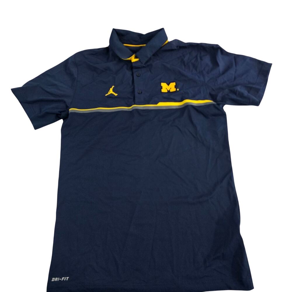 Nike‎ Jordan Michigan wolverines golf polo shirt mens S 6713